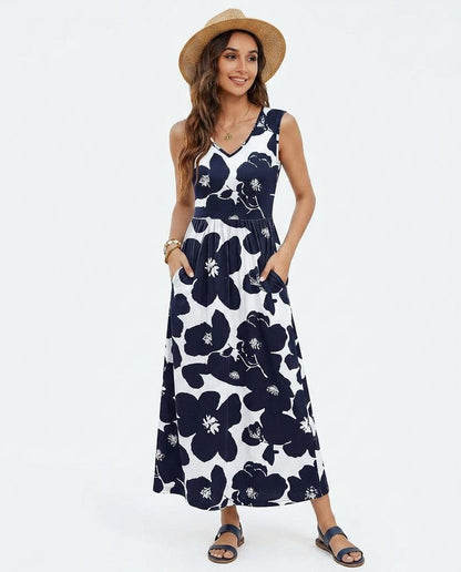 Nord Wear - Rarel | Floral Print Sleeveless Maxi Dress Women