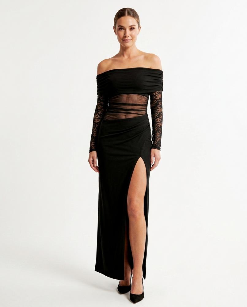 Nord Wear - Nonal | Off-Shoulder Sheer-Panel Maxi Dress Women