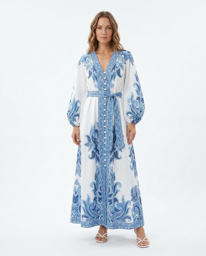 Nord Wear - Rolin | Paisley Print Button-Front Maxi Dress Women