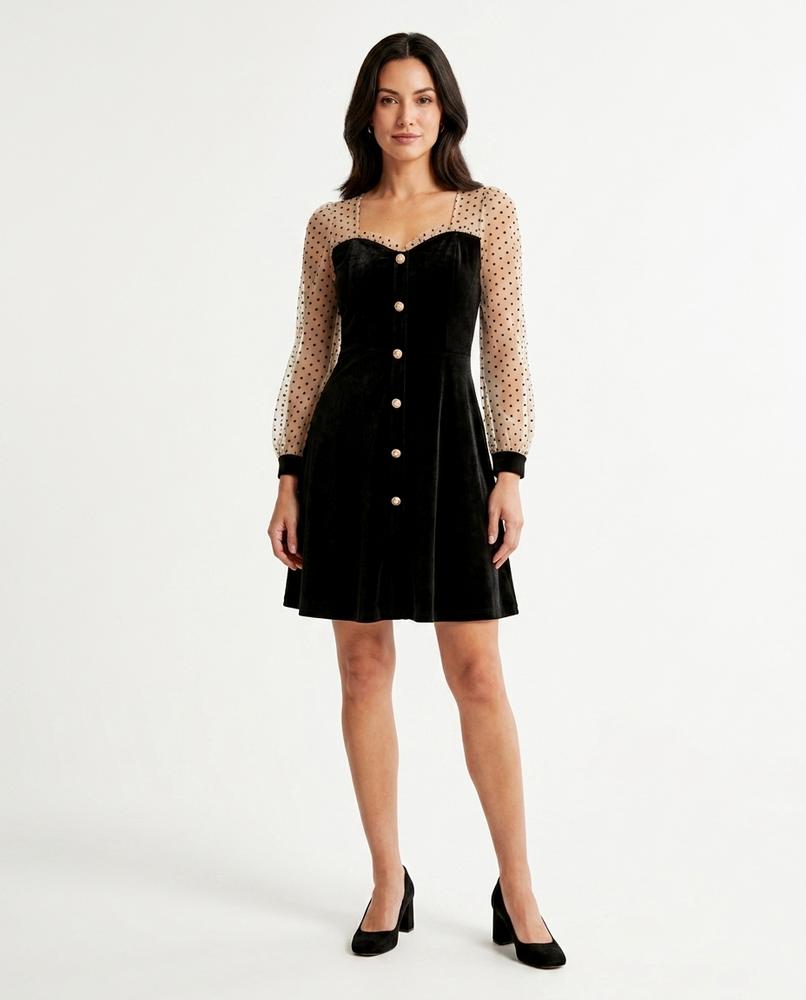 Nord Wear - Nilom | Velvet Button-Front Mini Dress Women