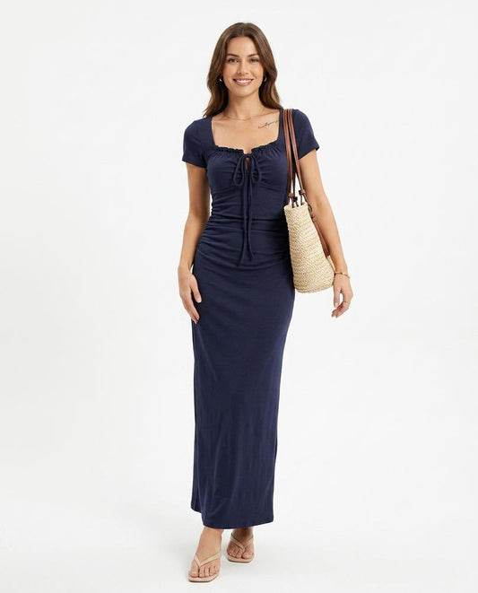 Nord Wear - Lysan | Ruched Tie-Front Maxi Dress Women