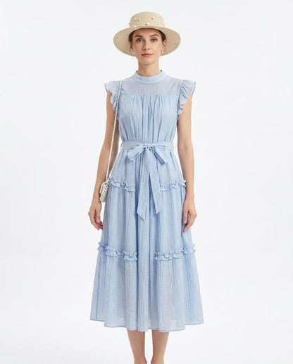 Nord Wear - Pale Yellow | Ruffled Tiered Midi Dress Women