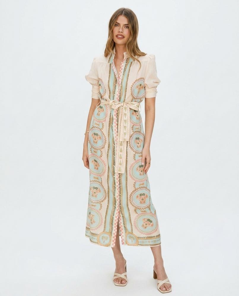Nord Wear - River | Shirt-Style Patterned Midi Dress Women