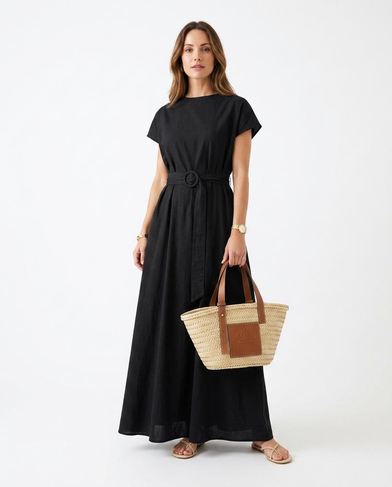 Nord Wear - Nelin | Belted Short-Sleeved Maxi Dress Women