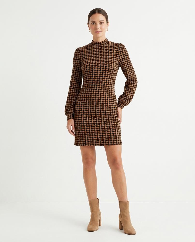Nord Wear - Zalom | Houndstooth Mock Neck Dress Women