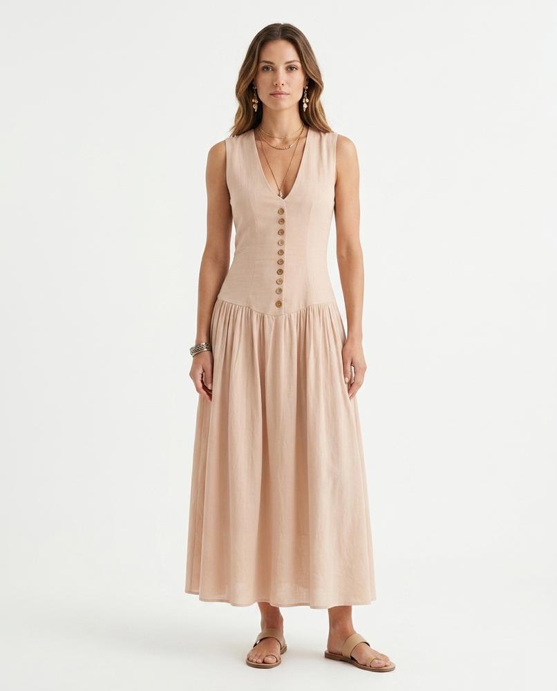 Nord Wear - Rital | Sleeveless Button-Front Maxi Dress Women