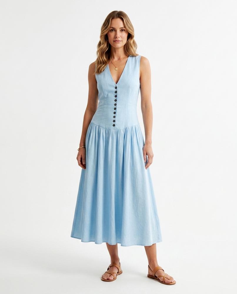Nord Wear - Rital | Sleeveless Button-Front Maxi Dress Women