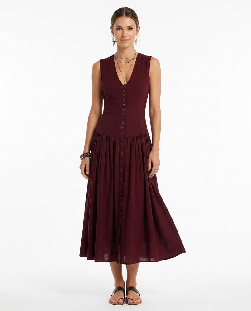 Nord Wear - Rital | Sleeveless Button-Front Maxi Dress Women