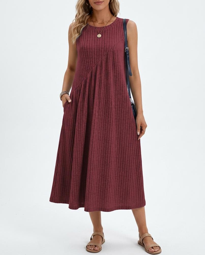 Nord Wear - Sazan | Ribbed Sleeveless Midi Dress Women