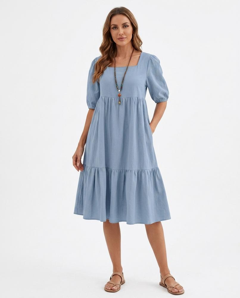Nord Wear - Talan | Square-Neck Tiered Dress Women