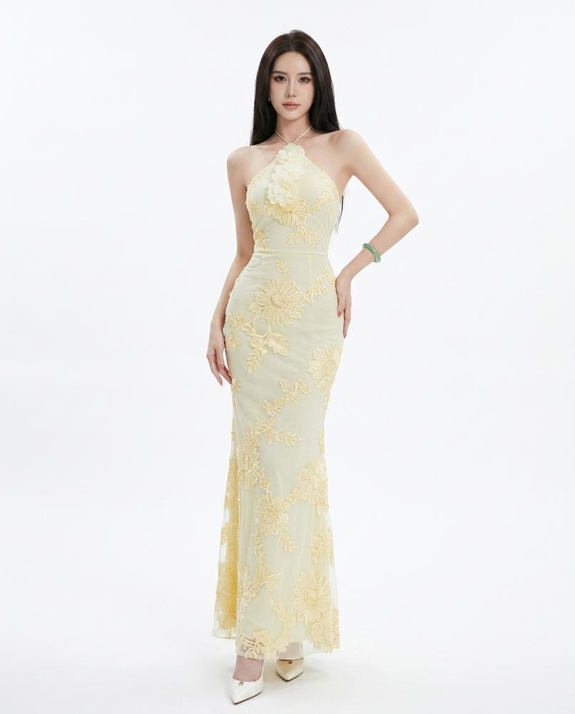 Nord Wear - Lovan | Halterneck Embroidered Maxi Dress Women