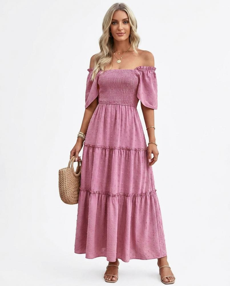 Nord Wear - Mihal | Off-Shoulder Tiered Maxi Dress Women