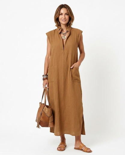 Nord Wear - Altal | Ruffled-Collar Loose-Fit Maxi Dress Women