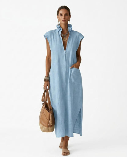 Nord Wear - Altal | Ruffled-Collar Loose-Fit Maxi Dress Women