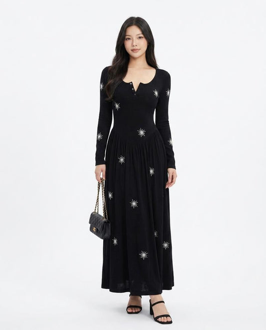 Nord Wear - Levan | Embroidered Long-Sleeved Maxi Dress Women