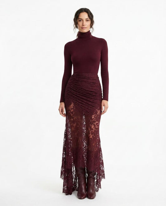 Nord Wear - Kemir | Turtleneck Lace-Detail Maxi Dress Women