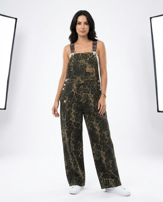 Nord Wear - Viser | Leopard-Print Denim Overalls Women