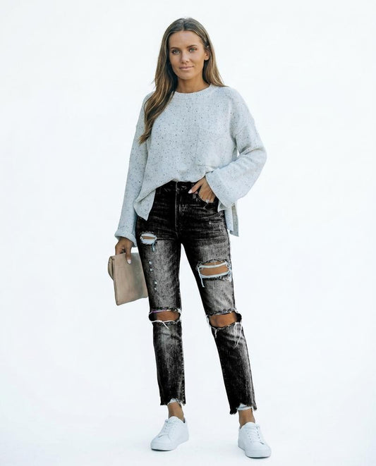 Nord Wear - Valin | High-Waist Distressed Pants Women