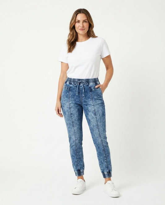 Nord Wear - Ellin | Acid Washed Smocked Pants Women