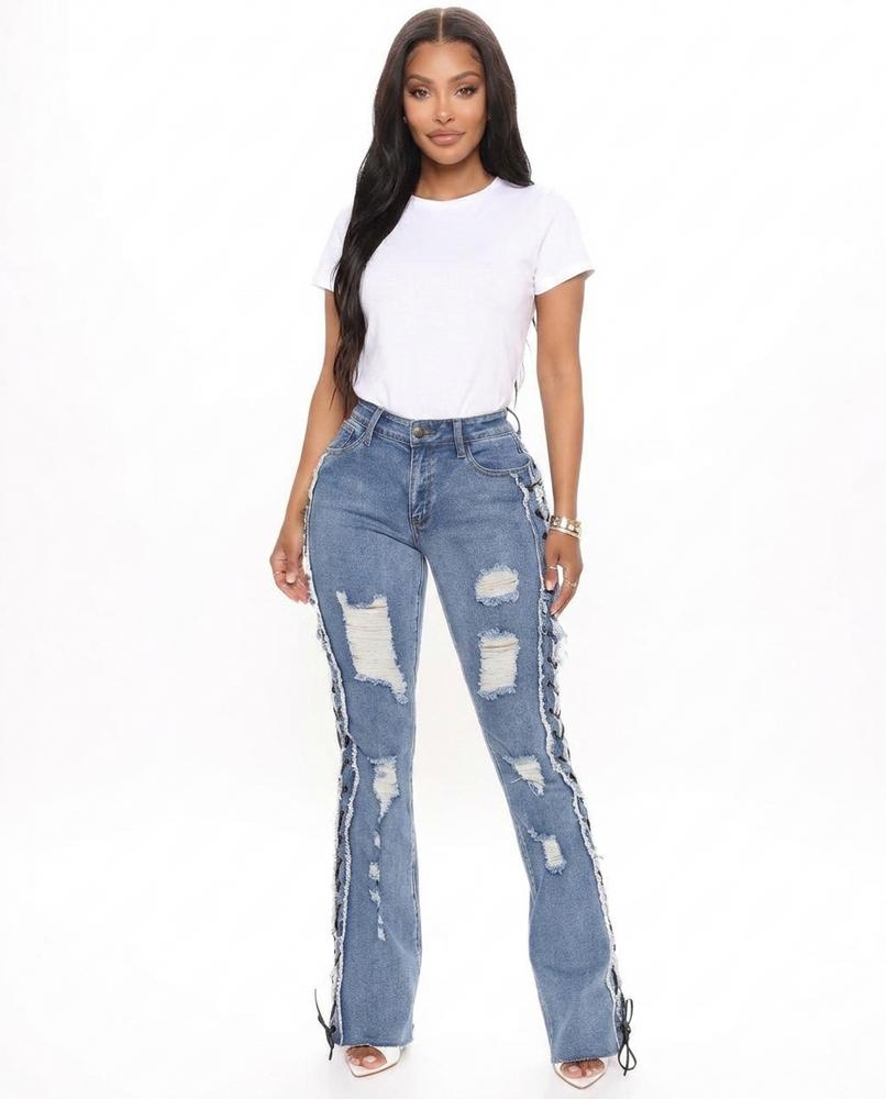 Nord Wear - Nimel | Distressed Lace-Up Pants Women