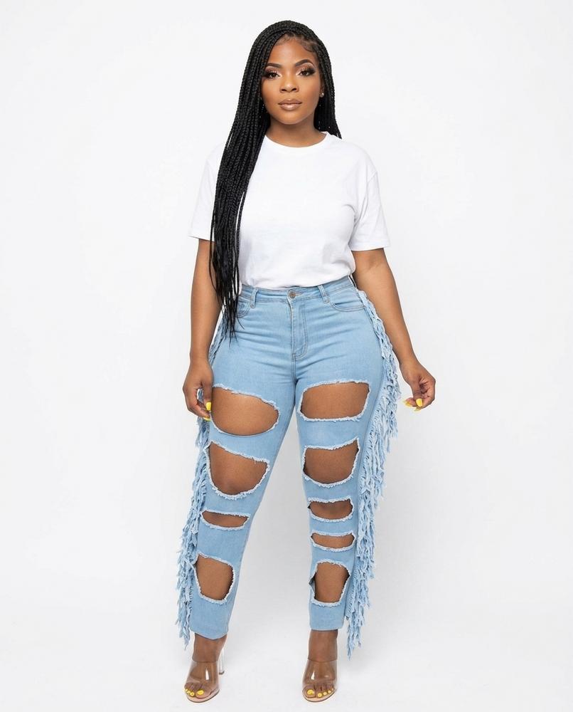 Nord Wear - Madar | Ripped Fringed Pants Women
