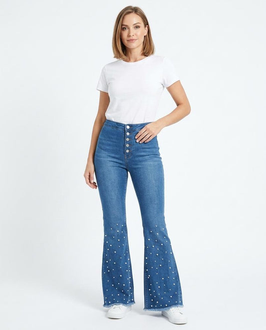 Nord Wear - Alken | High-Waist Pearl-Embellished Pants Women
