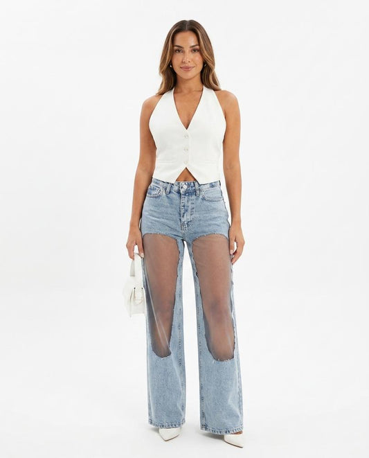 Nord Wear - Vivin | High-Waisted Sheer-Paneled Pants Women