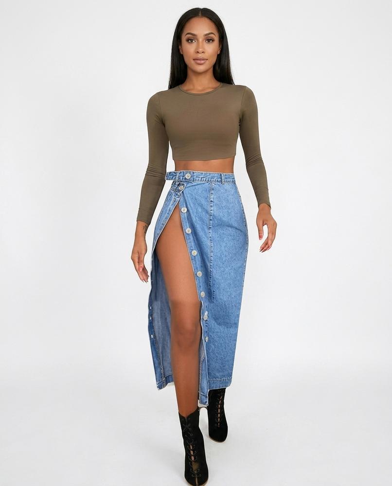 Nord Wear - Zatir | Button-Front High-Slit Skirt Women