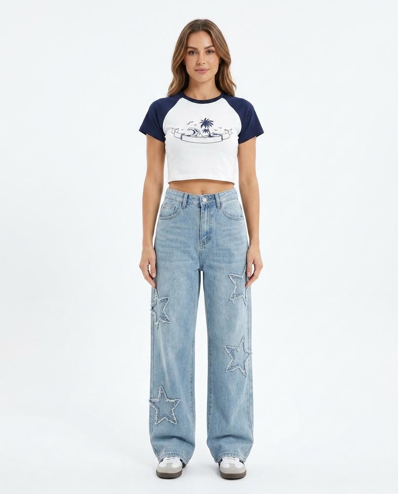 Nord Wear - Satal | Wide-Leg Star-Patch Pants Unisex