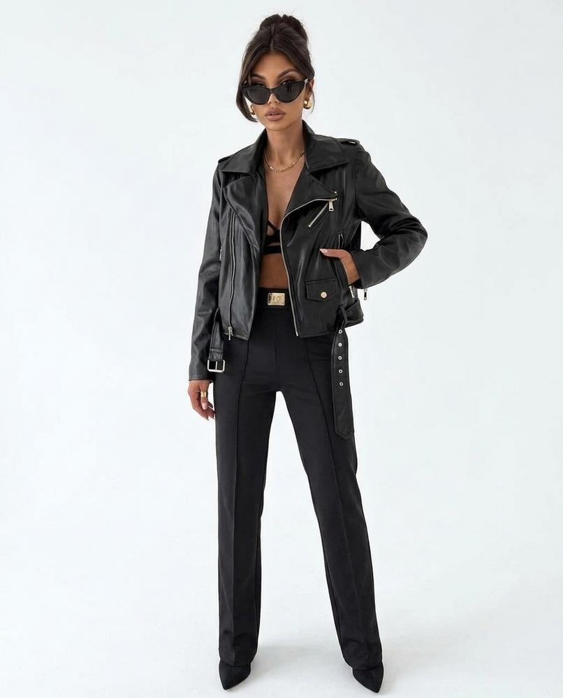 Nord Wear - Rolar | Asymmetrical Belted Leather Jacket Women