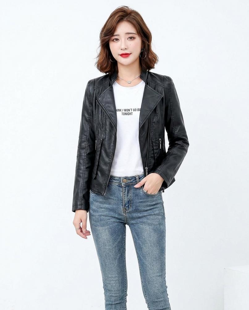 Nord Wear - Vevin | Asymmetrical Fitted Leather Jacket Women