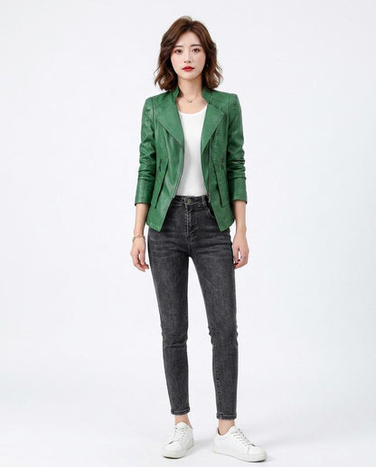 Nord Wear - Vevin | Asymmetrical Fitted Leather Jacket Women