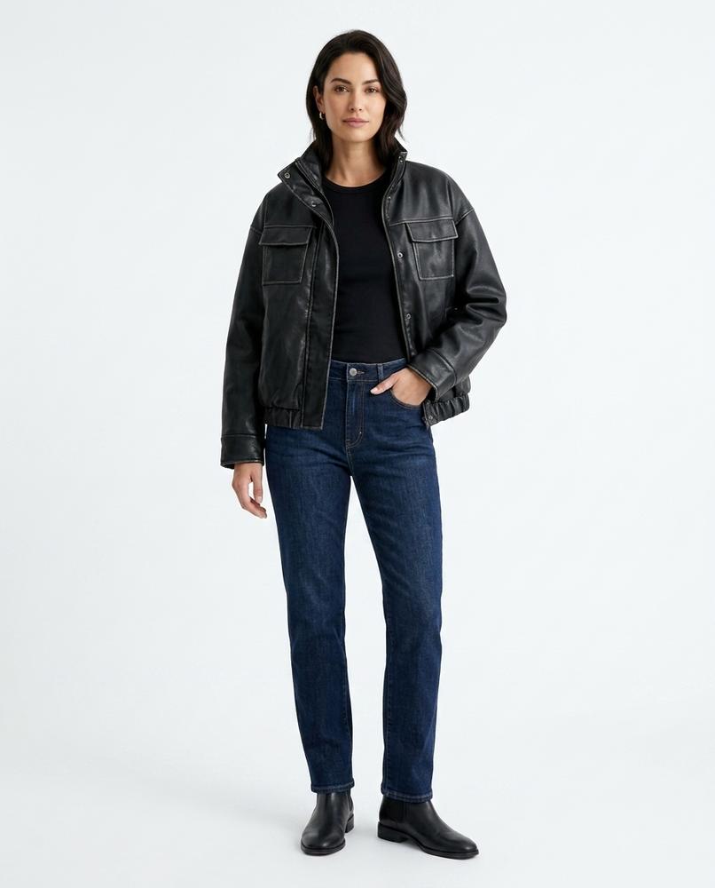 Nord Wear - Nodar | Padded High-Collar Leather Jacket Women