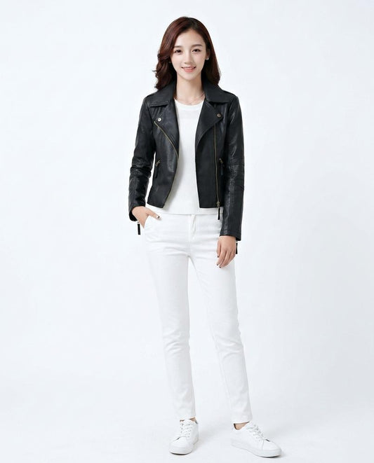 Nord Wear - Arvar | Asymmetrical Fitted Leather Jacket Women