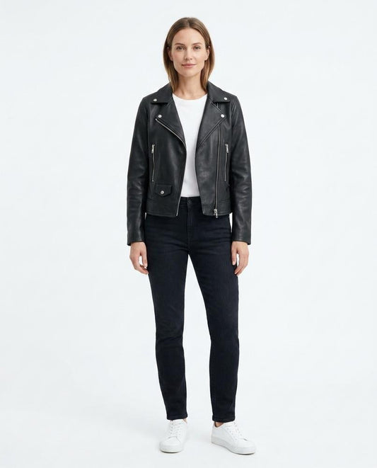 Nord Wear - Lytor | Asymmetrical Biker Leather Jacket Women