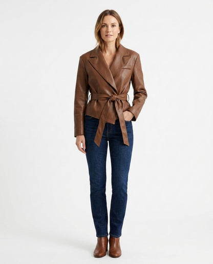 Nord Wear - Dasan | Faux Leather Belted Jacket Women
