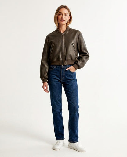 Nord Wear - Ketal | Faux-Leather Cropped Leather Jacket Women