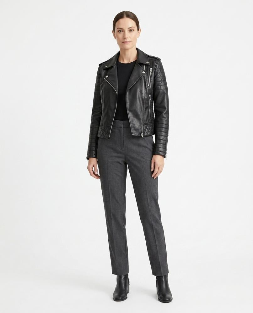 Nord Wear - Yolin | Quilted Asymmetrical Leather Jacket Women
