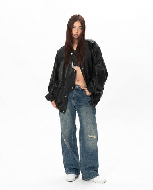 Nord Wear - Netor | Oversized Faux-Leather Jacket Women
