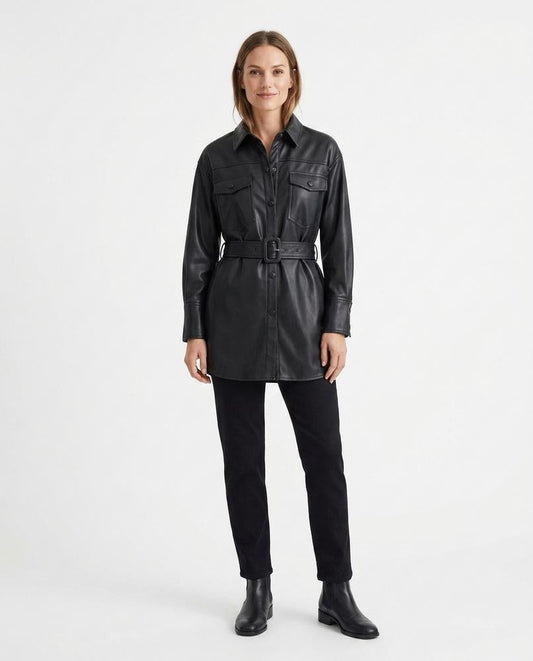 Nord Wear - Tisol | Faux-Leather Belted Jacket Women