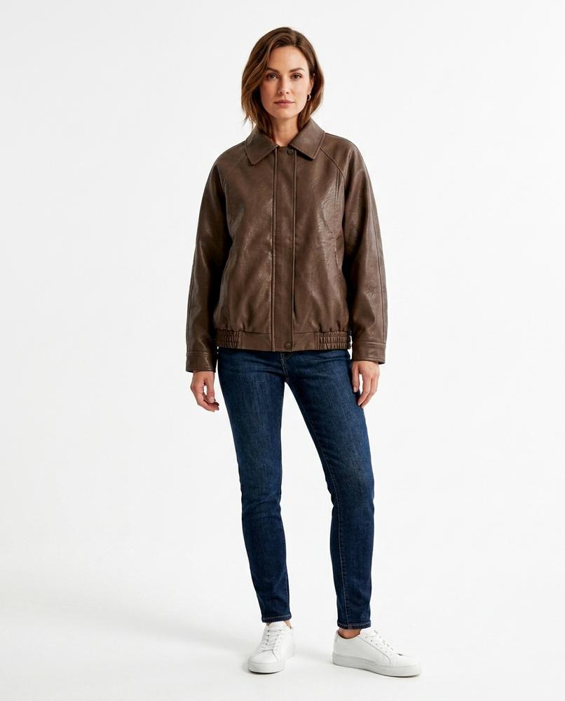 Nord Wear - Kaser | Zip-Up Relaxed-Fit Leather Jacket Women