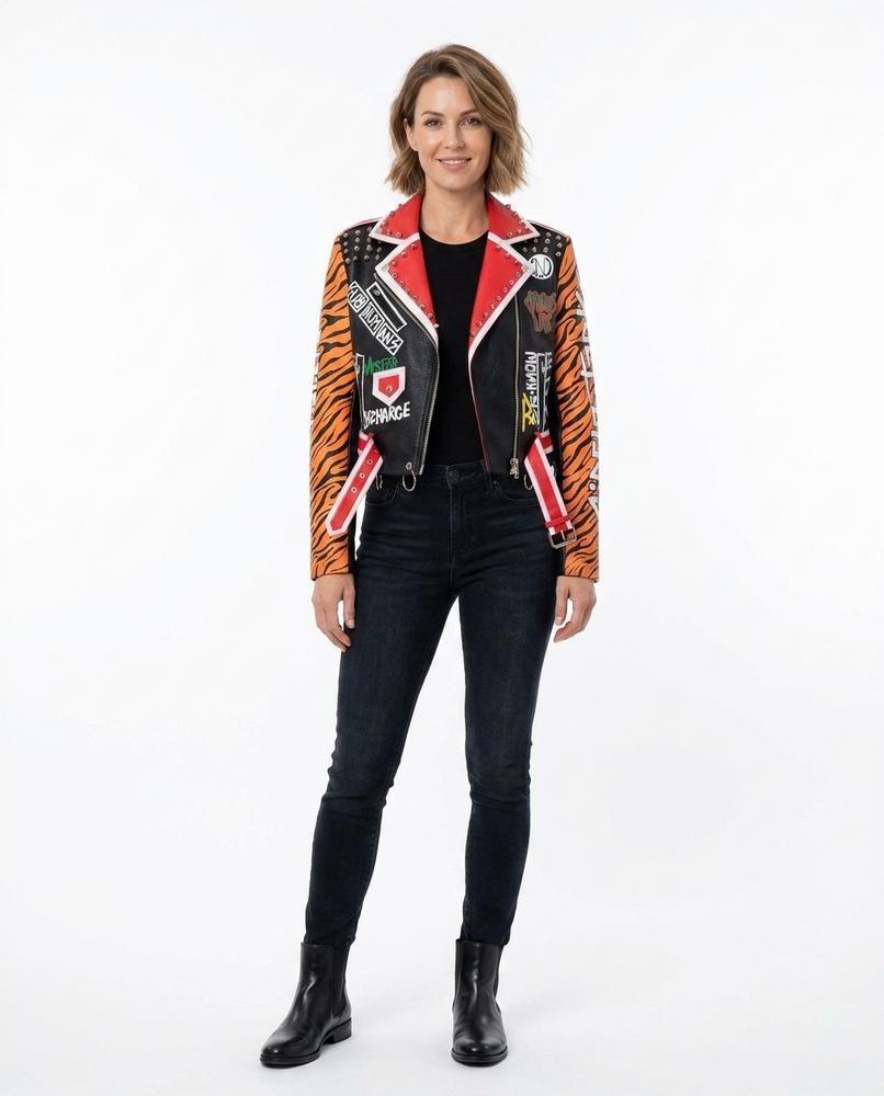 Nord Wear - Salin | Studded Cropped Leather Jacket Women