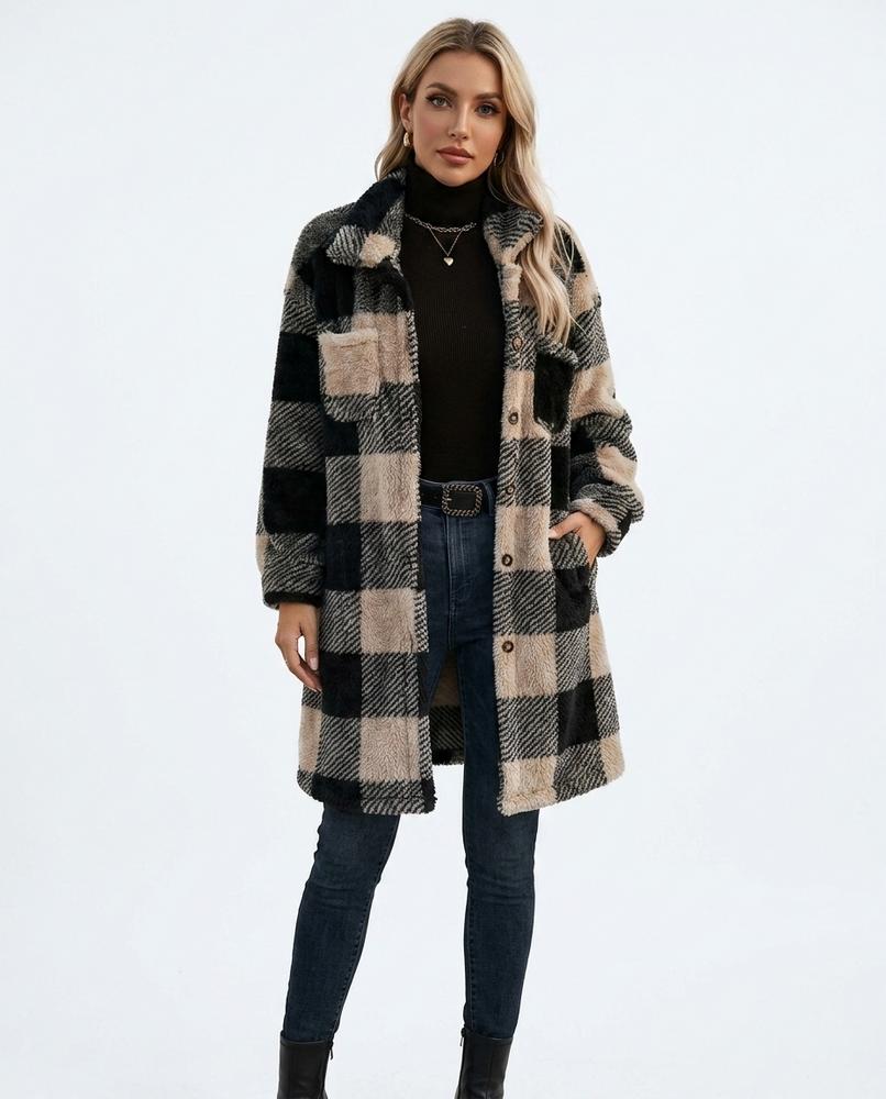 Nord Wear - Arvan | Checked Fleece Coat Women