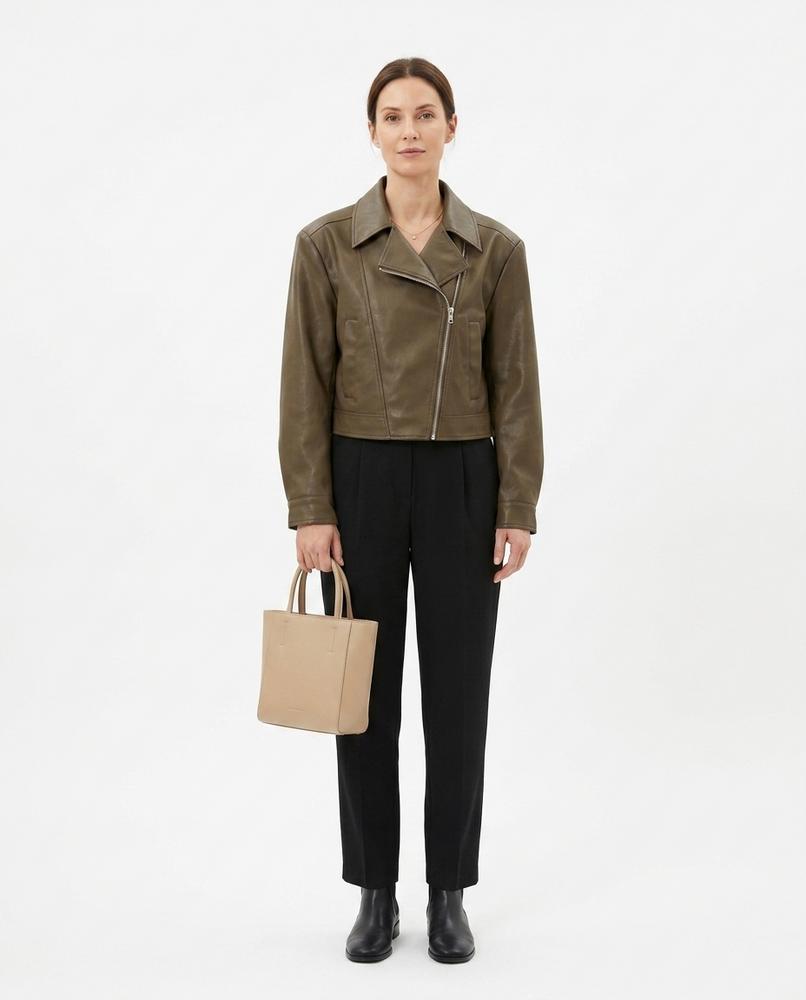 Nord Wear - Niram | Asymmetrical Cropped Leather Jacket Women
