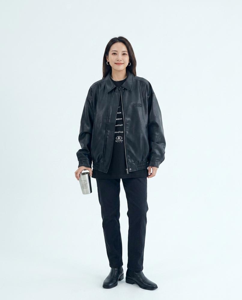 Nord Wear - Minav | Faux-Leather Relaxed-Fit Leather Jacket Women