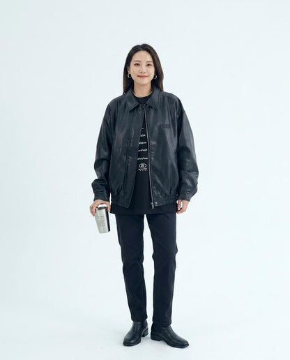 Nord Wear - Minav | Faux-Leather Relaxed-Fit Leather Jacket Women