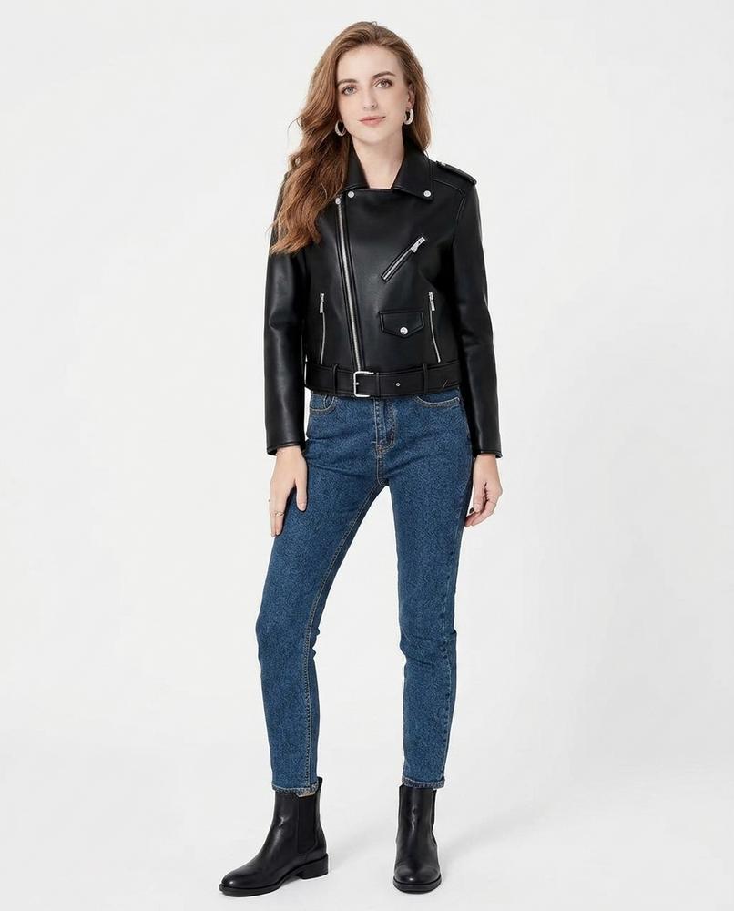 Nord Wear - Sesen | Asymmetrical Belted Leather Jacket Women