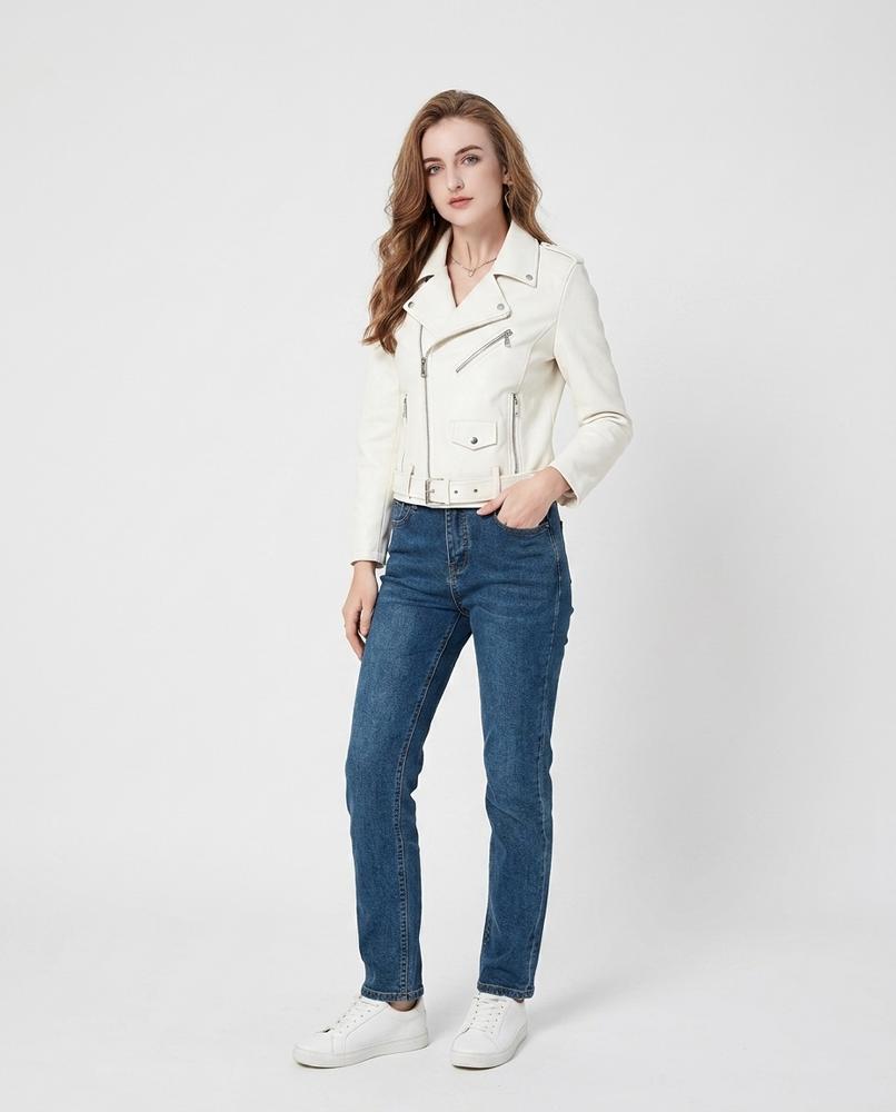 Nord Wear - Sesen | Asymmetrical Belted Leather Jacket Women