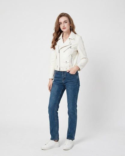 Nord Wear - Sesen | Asymmetrical Belted Leather Jacket Women