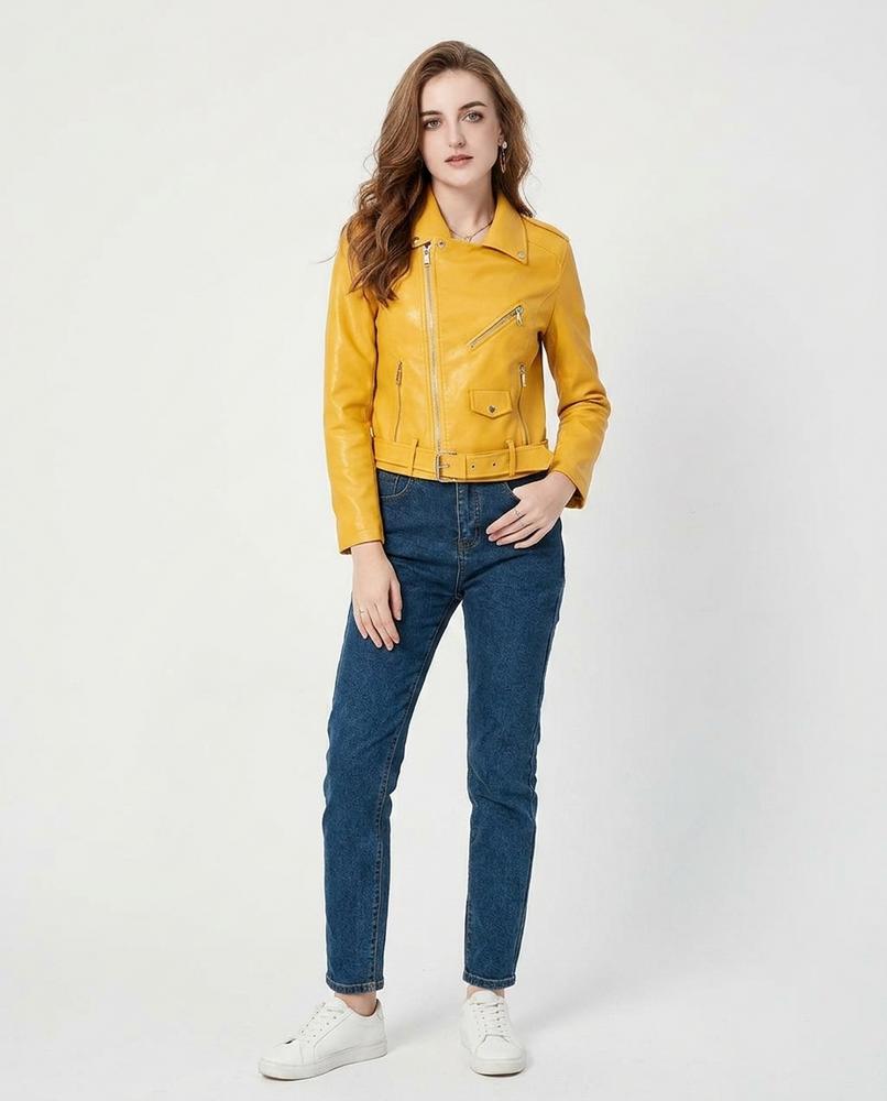 Nord Wear - Sesen | Asymmetrical Belted Leather Jacket Women